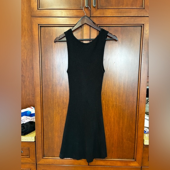 NWT Dynamite Black Ribbed Midi Dress - Picture 2 of 6